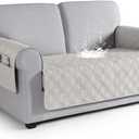 VANSOFY Couch Cover, Waterproof Sofa Covers Washable Slipcover Furniture Protector Couch Seat Covers Non-Slip Couch Cover for Dogs, Pets(Loveseat, Off White) (Loveseat(Seat Width: 47.2"))