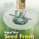 iBorn Bird Feeders Seed Catcher for Outside Hanging 6 Port Bird Feeder for Cardinal Birds Aluminium Metal,Green Finishing 14 Inch 6 Port (Seed is not Included)