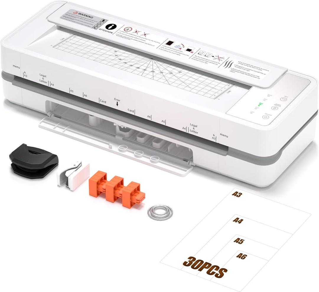 3-10 Mil Thickness Commercial Laminator Machine, 13inch Laminating Machine, 1000mm/min Laminating Speed for Laminating 11x17 & A3 Size for Office, School, Includes 30 Sheets