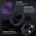 14" X 3" Round Air Cleaner Filter Assembly Kit Compatible with Chrysler/Dodge/Ford/GMC/Chevy SBC BBC with High- Flow Thru Lid for Carburetor Lid 5-1/8" Carb Neck Purple