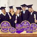 Graduation Plates and Napkins 2026,200pcs Purple and Gold Graduation Decorations 2026 Disposable Congrats Grad Paper Plates for Class of 2026 Graduation Purple and Gold Party Supplies ,Serve 50