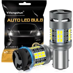 1157 BAY15D LED Bulb White CANBUS Error Free 4000LM Super Bright Reverse Backup Light Built in Resistor Anti Hyper Flash with Cooling Fan 2057 2357 7528 for Turn Signal Lights(2PCS)