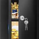 3.0 Cubic Feet Fireproof Safe Box with Key Lock, Hidden Steel Security Box with Removable Shelf for Cash, Documents and Passports, Personal Safes for Home/Office, 12.2"D x 13.78"W x 19.68"H
