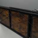 4 Tier Folding Shelf with Wheels, Wood and Metal Bookshelf, no Assembly Foldable Storage Shelves, Vintage Storage Rack for Living Room, Bedroom, and Home Office