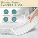 Silicone Countertop Tray  Large 11.8 Bathroom Vanity Organizer for Soap Dispenser, Lotion Bottles, Perfume, Candles, Keys  Shatterproof Sink Tray