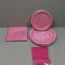 96 Pcs Hot Pink Party Supplies 350 GSM Holographic Print Hot Pink Plates and Napkins Set Hot Pink Birthday Decorations for Girls Women Pink Sprinkle Wedding Bachelorette Bridal Shower Serves 24