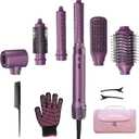 StyleVibe 6-in-1 Air Styler, Hair Dryer & Blow Dryer Brush with Travel Case - Auto Wrap Curls (L/R), Fast Drying, Thermal Round Brush for Smooth Blowouts & Frizz-Free Volume, No Heat Damage