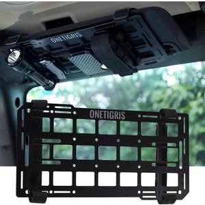 OneTigris Molle Visor Organizer, Fiberglass Rigid MOLLE Panel, Tactical Versatile Car Sun Visor Organizer Interior Accessories Holder for Vehicle, SUV, Trucks