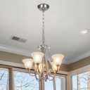 10 Feet Heavy Duty Silver Chain with 5" Light Canopy Kit for Chandelier, Swag Light Kit Light Fixture Mounting Bracket for Hanging Light,L0020