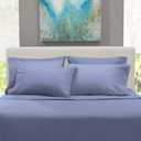 Hearth & Harbor Extra Deep Pocket Queen Sheets Sets - Fits Mattress 18-24 Inches Deep - Extra Deep Pocket Sheets - 6 Piece Queen Size - Steel Blue
