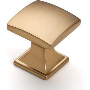 Amerdeco 10 Pack 1-1/3 Inch Champagne Bronze Cabinet Knobs Gold Cabinet Knobs Dresser Knobs Round Drawer Knobs and Pulls for Bathroom Cabinets K0014