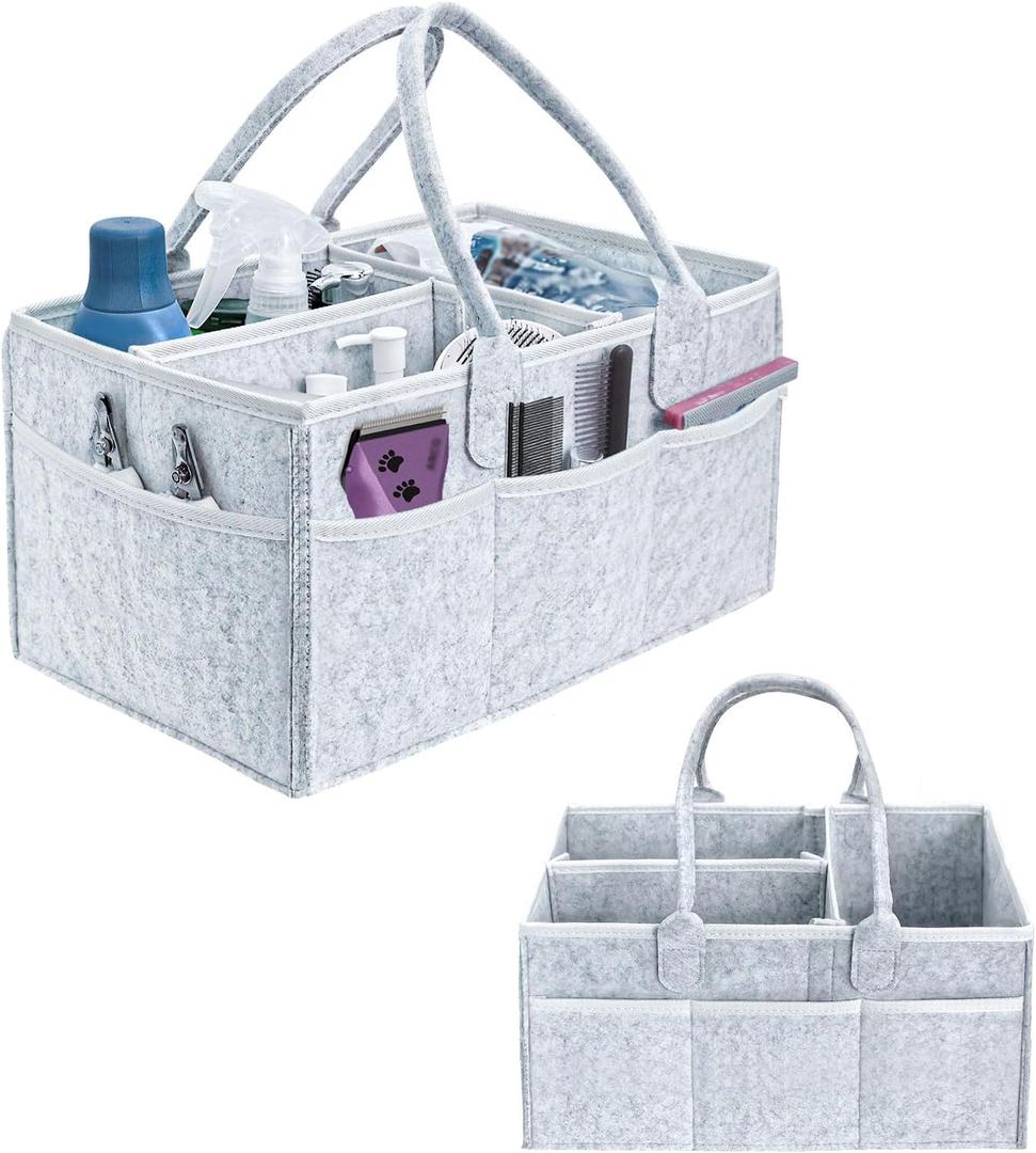 Pet Grooming Tote Bag, Dog Storage Organizer for Grooming Supplies Multiple Pockets, Lightweight and Durable Design (Bag Only)