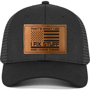 Gifts for Dad, Men,Him, Husband, Grandpa - Dad Gifts for Fathers Day Hat - Ideas Birthday 40th 50th 60th 70th 80th - I Fix Stuff Trucker Hat Black