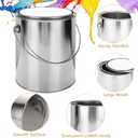 Acrux7 4 Pack Empty Paint Cans with Lids, 1 Gallon Paints Can with Lid & Handles (2) + 2 Quart Paints Can with Lid (2), Metal Unlined Paint Bucket Storage Containers for Painting, DIY Crafts