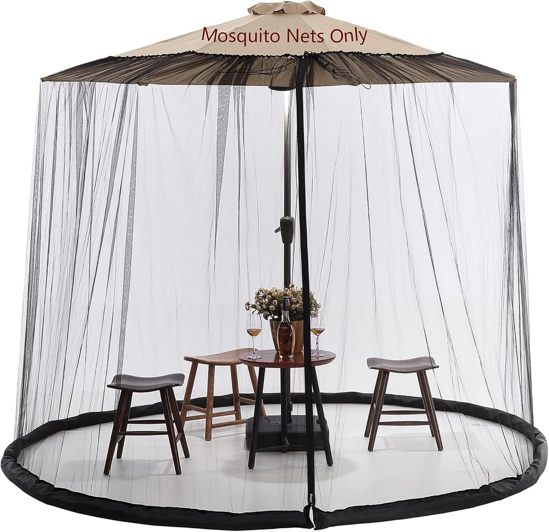 9/10 FT Mosquito Net for Patio Umbrella Outdoors Screen Polyester Hanging Tent(Mosquito Net Only)