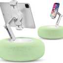 Viozon Tablet Stand Pillow, Compatible with 4.7"-13" Phone/Tablet, iPad, iPhone, Samsung, Google, Kindle, 360Adjustable Phone Holder for Bed with Soft Plush Fabric, and Detachable Bowl, Green