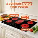 TOPWISH 30 Inch Electric Cooktop, 5 Burners Built-in Electric Stove Top