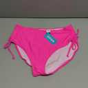 Women's High Waisted Full Coverage Cheeky Bikini Bottoms Tummy Control Adjustable Dtawstring Swim Bottoms (XL)