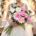 Yastouay 3 Bouquets Peonies Artificial Flowers with 22'' Long Stems, Latex Real Touch Faux Peony Flowers, Fake Peonies Bouquet for Table Centerpieces, Vases Home Wedding Party Decor (Mixed Pink)
