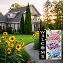 Hydrangea Spring Summer Garden Flag 12.5x18 Inch Double Sided Outside, Floral Welcome Yard Outdoor Flag