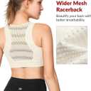 Yvette Front Closure High Impact Sports Bra for Women (White, XL)