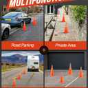 RoadHero 28 Inch 1 Pack Collapsible Traffic Safety Cones, Multi Purpose Pop-up Cones with Reflective Collar for Road Safety, Orange Cones for Driving Training, Parking Lots