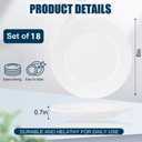 IJRPLM 6 Inch White Porcelain Dinnerware - 18 pcs Dessert/Salad Plates Set, Safe for Microwave & Dishwasher
