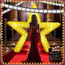 28 Pcs Movie Night Party Decorations 6 ft Large Inflatable Pentagram Arch Kit with LED Light Blow up Star Sign with Red Carpet Runner for Carnivals Birthday Party Photo Supply