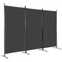FDW 3-Panel Room Divider Privacy Screen, 6FT Portable Folding Partition with Metal Frame (102" W x 70" H) for Office/Home Use, Grey