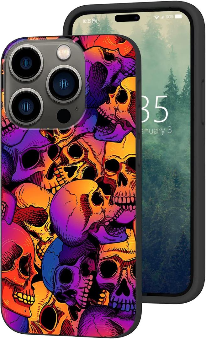 Compatible with iPhone 14 Pro Max Case,Halloween Skull Phone Case for Girls Woman TPU Soft Shockproof Protective Case Cover Designed for iPhone 14 Pro Max 6.7 inch Compatible with iPhone 14 Pro Max Case,Halloween Skull Phone Case for Girls Woman TPU Soft Shockproof Protective Case Cover Designed for iPhone 14 Pro Max 6.7 inch