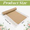 moonoom 20 Ft x 36 in Natural Burlap Wedding Aisle Runner, Rustic Jute Weddings Runway Carpet with Lace, Ceremony Burlap Carpet Roll for Beach Garden Church Reception Craft Decor