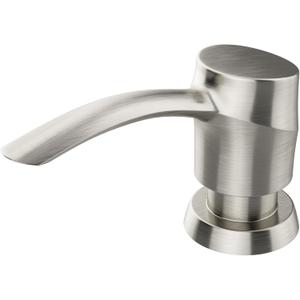 SAMODRA Kitchen Sink Soap Dispenser,Lotion Dispenser,ABS Dispenser Built-in Pump Brushed Nickel Head with 11 oz PET Bottle, Refill from Top