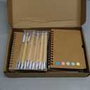 Chuangdi 10 Sets Teacher Appreciation Gifts Bulk, Inspirational Kraft Spiral Notebooks with Sticky Notes and Bamboo Pens, Motivational Team Gift for Administrative Professionals Day, Office Employee