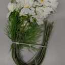 Artificial Flowers 8 Bundles 20 White Artificial Daisy Flowers UV Resistant Outdoor Fake Wildflowers with Stems Faux Greenery Shrubs Plants Arrangements for Home Garden Vase Decor