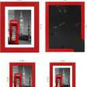 Hongkee 5x7 Picture Frame (4 Pack, Red) Made of Real Glass and Wooden Frame - Display Pictures 4x6 with Mat or 5x7 Without Mat, 5 by 7 Photo Frames TableTop Display and Wall Mounting