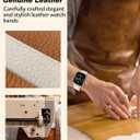 Leather Magnetic Watch Band Compatible with Apple Watch 46mm 45mm 44mm 42mm 41mm 40mm 38mm, Top Grain Designer Replacement Strap for Women Men iWatch Series 10/9/8/7/6/5/4/3/2/1/SE/Ultra 2