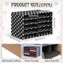 Eaasty 2 Pack 10 Slot Paper Storage Organizer, Back to School Construction Paper Holder for Office, Home, and School Use, 20.5 x 12.4 x 13.3 Inches(Polka Dots,Black)