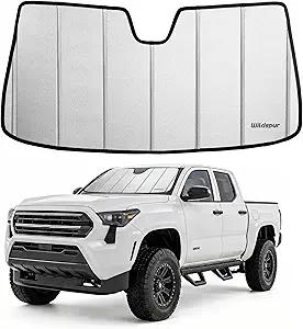 Custom Fit 2024-2026 Tacoma Windshield Sun Shade for Toyota Tacoma 2024 2025 2026 - Upgraded 6-Layer with Triple Laminate Core Front Window Shade - Accordion Folding Design with Storage Bag
