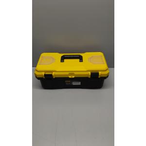 18 Inch Tool Box with Lock, 2-Layer Heavy-Duty Organizer with Removable Tray, Liftable Lid for Small Parts, 29lb Capacity & Carry Handle for Tools, Camping, Medical Supply Storage