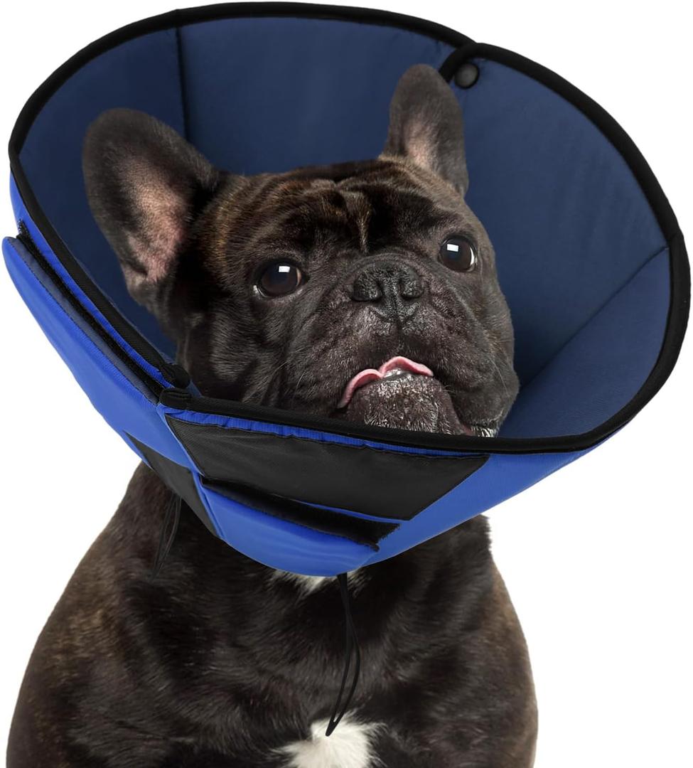 Small Dog Cone Collar, Adjustable Soft Dog Cone for Small Dogs to Stop Licking, Breathable Pet Recovery Cone for Small Male Female Dogs, Blue S (Blue)