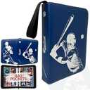Baseball Card Binder, Trading Card Album with 55 Removable Sleeves Fit 440 Baseball Cards, Compatible with Topps Sports Cards & TCG Collections (Blue)
