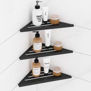 Shower Corner Shelf,304 Stainless Steel Caddy, No Drill Shower Shelf,Won't Fall Off Organizer, Large Capacity Floating Corner Shelves Shampoo Holder (Black 3-Pack)
