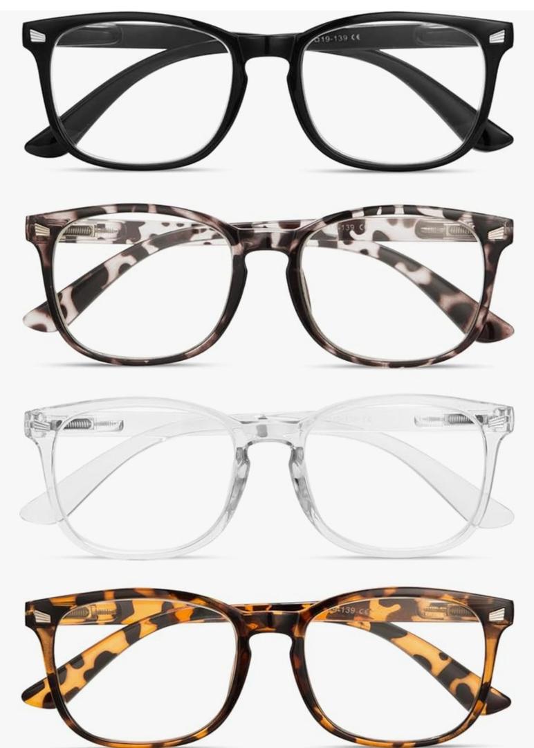 BLS BLUES Reading Glasses for Women for Home, Office & Driving - HD Clear Readers with Blue Light Blocking Protection +1.25