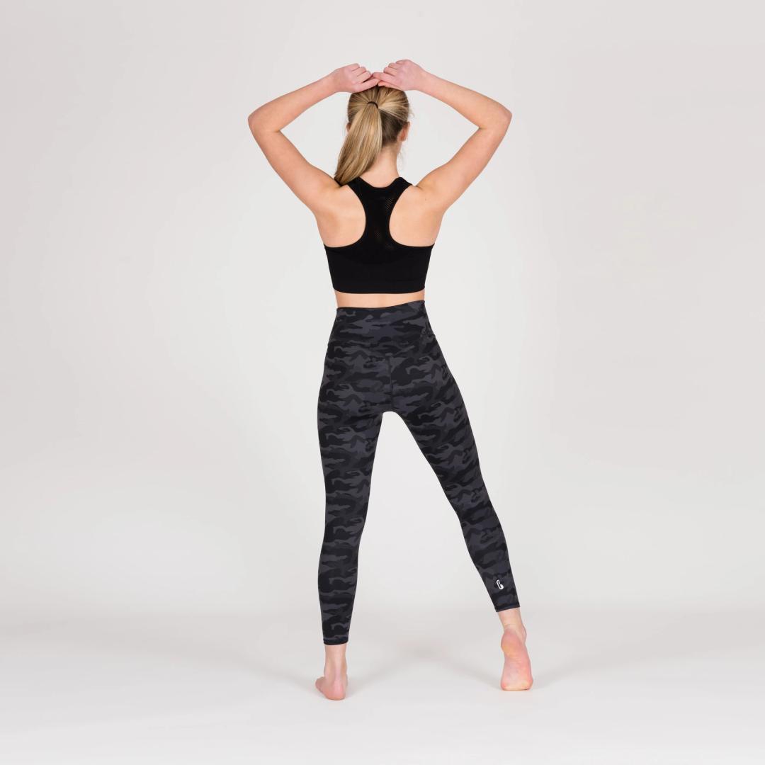 CAMO YOGA LEGGINGS – BLACK S/M