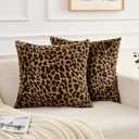 GALMAXS7 Cheetah Pillow Covers 18x18 Faux Fur Throw Pillow Covers Set of 2 Leopard Couch Pillow Covers Fluffy Soft Decorative for Home Living Room Bedroom