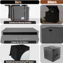 Vinyl Record Storage Box - 13 Inch Linen Fabric Case for LP Album Storage, Stackable & Collapsible Organizer Crate Cube Bins with Lid for 120+ Singles