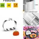 2 x Halloween Cookie Cutters, 6Pcs Cookie Cutters Holiday Shapes Molds Pumpkin, Ghost, Spider Web, Bat, Cat Head, Skull Cookie Cutters with Decorating Instructions (Silver)