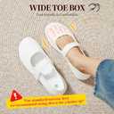 Waluzs Wide Toe Box Flats Shoes Women Knit Ballet Flats Mary Jane Dress Flat Wide Width Walking Shoes Slip-on with Strap, Size 11
