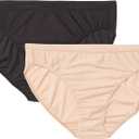 ExOfficio Women's Give-N-Go 2.0 Bikini Cut Brief 2-Pack - Breathable Durable Easy Care Travel Underwear (Large, Black/Buff)