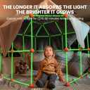 Tiny Land Glow Fort Building Kit for Kids Creative Fort Indoor & Outdoor Construction Toys with 86 Rods and 44 Balls for 5-12 Year Old Boys & Girls STEM Building Toy Gifts with Storage Bag
